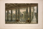 Ansicht des kaiserl. Zimmers neben dem Empfang-Saale von der Mitte der Vorderfront nach dem Meere zu; die Ansicht des Einganges in das Museum, [...]