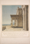 Ansicht des Schlosses auf der Terrasse nach dem Meere zu. Man sieht die Karyatiden-Halle in der Mitte desselben, und die zwei vorspringenden Seiten-Cabinets.