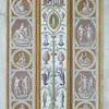 Central decoration contains scenes of fish and crustaceans; lower panel contains scene of sea monster