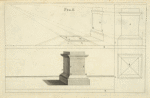 The projection of a pedestal in perspective.