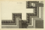 A Corinthian cornice in horizontal perspective.