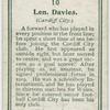 Len. Davies (Cardiff City).