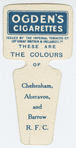 These are the colours of Cheltenham, Aberavon, and Barrow R. F. C.