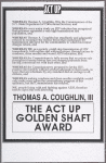 Thomas A. Coughlin, III. The ACT UP Golden Shaft Award