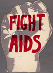 Fight AIDS. Verso: ACT UP