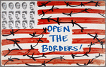 Open the Borders! Verso: Lift the HIV Ban. Free the Haitian Hunger Strikers.