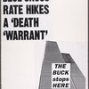 Gov. Cuomo: We Need a Reprieve. Verso: [New York Post headline] Blue Cross Rate Hikes a "Death Warrant." The Buck Stops Here