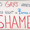 Silencio = Muerte. Verso: 30 Gays Arrested Each Night in Buenos Aires. Shame!