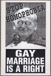 Stop the Pope. John Paul Is a Drag. Verso: Stop Homophobia. Gay Marriage Is a Right.