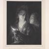 Scene of woman blowing out another's candle, from original by Godfried Schalcken.