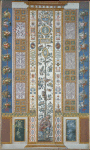 Pilaster; central decoration contains tree filled with birds, youth hiding at the base