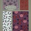 Four designs of flowers and leaves in pink, purple, white, red