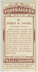 Percy R. Sands (Woolwich Arsenal).