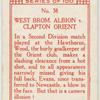 West Brom. Albion v. Clapton Orient.