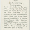 H. R. Scriven (Southhampton)