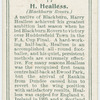 H. Healless (Blackburn Rovers).