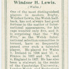 Windsor H. Lewis (Wales).