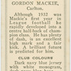 Gordon Mackie, Carlton.