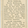 Ron Hillis, South Melbourne.