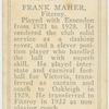 Frank Maher, Fitzroy.