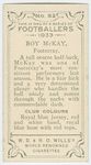 Roy McKay, Footscray.