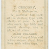 J. Gregory, North Melbourne.