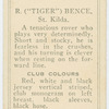 R. ("Tiger") Bence, St. Kilda.