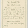 W. Lovett, Port Melbourne.