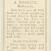 A. Roberts, Melbourne.