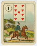 Nine of hearts (Man on horse).