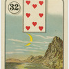 Eight of hearts (Crescent moon over mountains)