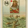 King of diamonds (Fish jumping from water near ship).