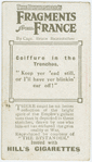 Coiffure in the trenches.