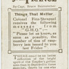The things that matter.