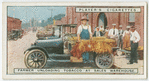 Farmer unloading tobacco at sales warehouse.