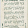 Hand stemming room.