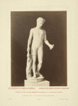 Nude man with wings on head, holding stick