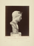 Bust of man with wings on head.