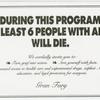 During This Program at Least 6 People with AIDS Will Die