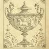 Center design for urn; cherubs in horse-drawn cart