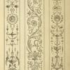 Three central vertical ornamental designs of vegetal shapes and leaves