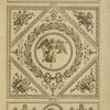 Central design of garland with angel blowing trumpets