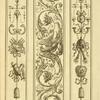 Central ornamental design of eagle with vegetal shapes