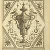 Central design of urn with two mermen on lid pouring water from shells