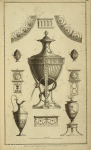 Central design of urn with snake curled around base