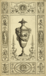 Central design of urn with designs of lions and garlands