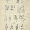 Several views of bones of pelvis, knee, and foot
