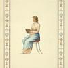 Woman in classical dress reading.