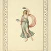 Partially nude woman playing cymbals