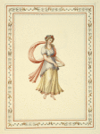 Young woman holding platter